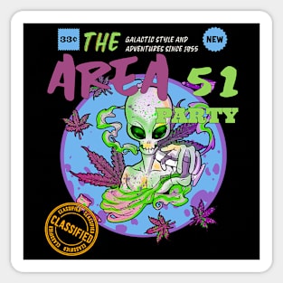 Trippy Alien Party 420 Sticker